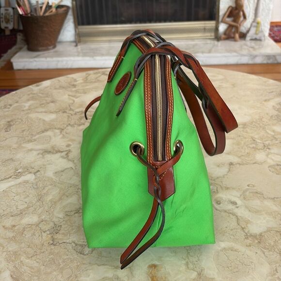Vintage Dooney & Bourke Signature Blakely Collection Satchel Bag Lime Green - Picture 8 of 16